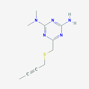 6-(but-2-ynylsulfanylmethyl)-2-N,2-N-dimethyl-1,3,5-triazine-2,4-diamine