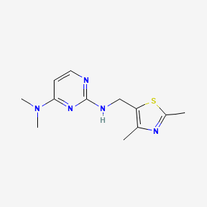 molecular formula C12H17N5S B7657710 2-N-[(2,4-dimethyl-1,3-thiazol-5-yl)methyl]-4-N,4-N-dimethylpyrimidine-2,4-diamine 