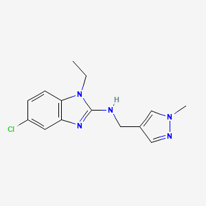 5-chloro-1-ethyl-N-[(1-methylpyrazol-4-yl)methyl]benzimidazol-2-amine