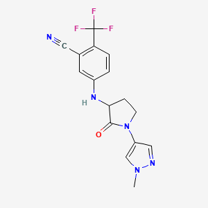 5-[[1-(1-Methylpyrazol-4-yl)-2-oxopyrrolidin-3-yl]amino]-2-(trifluoromethyl)benzonitrile