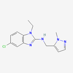 5-chloro-1-ethyl-N-[(2-methylpyrazol-3-yl)methyl]benzimidazol-2-amine