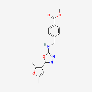 molecular formula C17H17N3O4 B7657739 Methyl 4-[[[5-(2,5-dimethylfuran-3-yl)-1,3,4-oxadiazol-2-yl]amino]methyl]benzoate 