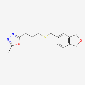 2-[3-(1,3-Dihydro-2-benzofuran-5-ylmethylsulfanyl)propyl]-5-methyl-1,3,4-oxadiazole