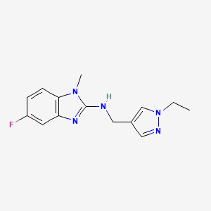 N-[(1-ethylpyrazol-4-yl)methyl]-5-fluoro-1-methylbenzimidazol-2-amine