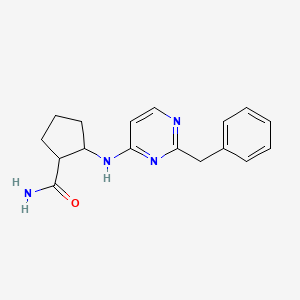 molecular formula C17H20N4O B7657785 2-[(2-Benzylpyrimidin-4-yl)amino]cyclopentane-1-carboxamide 