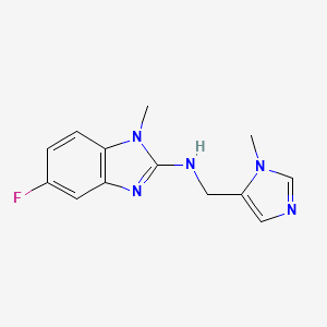 5-fluoro-1-methyl-N-[(3-methylimidazol-4-yl)methyl]benzimidazol-2-amine