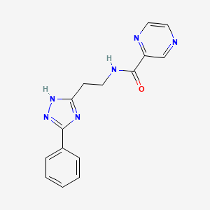 N-[2-(3-phenyl-1H-1,2,4-triazol-5-yl)ethyl]pyrazine-2-carboxamide