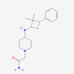 molecular formula C19H29N3O B7657806 2-[4-[(2,2-Dimethyl-3-phenylcyclobutyl)amino]piperidin-1-yl]acetamide 