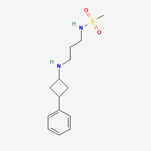 molecular formula C14H22N2O2S B7657824 N-[3-[(3-phenylcyclobutyl)amino]propyl]methanesulfonamide 