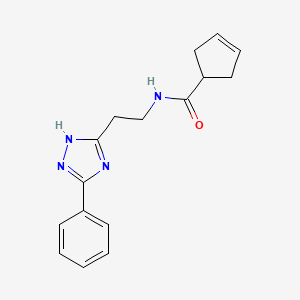 N-[2-(3-phenyl-1H-1,2,4-triazol-5-yl)ethyl]cyclopent-3-ene-1-carboxamide