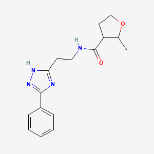 2-methyl-N-[2-(3-phenyl-1H-1,2,4-triazol-5-yl)ethyl]oxolane-3-carboxamide