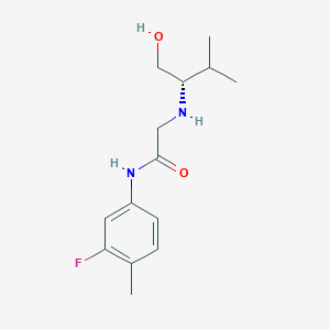 N-(3-fluoro-4-methylphenyl)-2-[[(2S)-1-hydroxy-3-methylbutan-2-yl]amino]acetamide