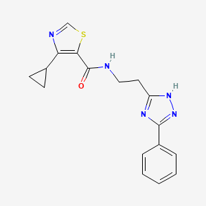 4-cyclopropyl-N-[2-(3-phenyl-1H-1,2,4-triazol-5-yl)ethyl]-1,3-thiazole-5-carboxamide