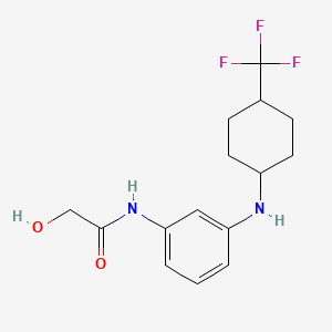 2-hydroxy-N-[3-[[4-(trifluoromethyl)cyclohexyl]amino]phenyl]acetamide