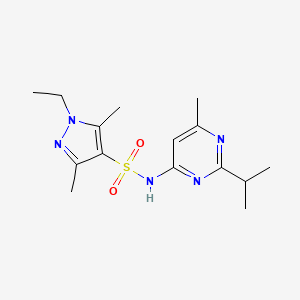 1-ethyl-3,5-dimethyl-N-(6-methyl-2-propan-2-ylpyrimidin-4-yl)pyrazole-4-sulfonamide