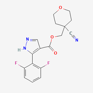 (4-cyanooxan-4-yl)methyl 5-(2,6-difluorophenyl)-1H-pyrazole-4-carboxylate