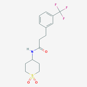 molecular formula C15H18F3NO3S B7657923 N-(1,1-dioxothian-4-yl)-3-[3-(trifluoromethyl)phenyl]propanamide 