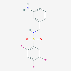 molecular formula C13H11F3N2O2S B7657967 N-[(3-aminophenyl)methyl]-2,4,5-trifluorobenzenesulfonamide 