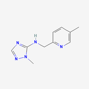 molecular formula C10H13N5 B7657991 2-methyl-N-[(5-methylpyridin-2-yl)methyl]-1,2,4-triazol-3-amine 