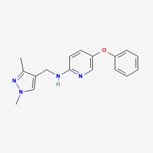 molecular formula C17H18N4O B7658147 N-[(1,3-dimethylpyrazol-4-yl)methyl]-5-phenoxypyridin-2-amine 