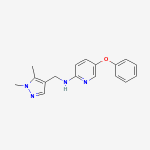 molecular formula C17H18N4O B7658151 N-[(1,5-dimethylpyrazol-4-yl)methyl]-5-phenoxypyridin-2-amine 