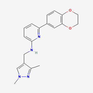 6-(2,3-dihydro-1,4-benzodioxin-6-yl)-N-[(1,3-dimethylpyrazol-4-yl)methyl]pyridin-2-amine