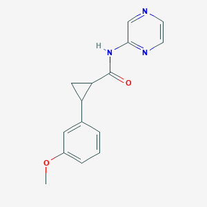 2-(3-methoxyphenyl)-N-pyrazin-2-ylcyclopropane-1-carboxamide