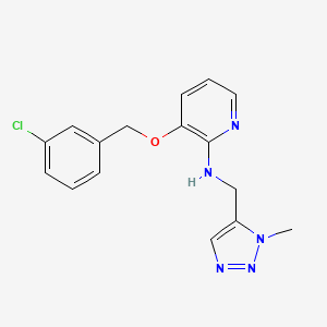 3-[(3-chlorophenyl)methoxy]-N-[(3-methyltriazol-4-yl)methyl]pyridin-2-amine