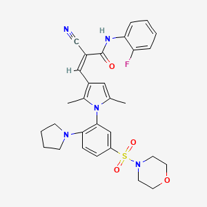 (Z)-2-cyano-3-[2,5-dimethyl-1-(5-morpholin-4-ylsulfonyl-2-pyrrolidin-1-ylphenyl)pyrrol-3-yl]-N-(2-fluorophenyl)prop-2-enamide