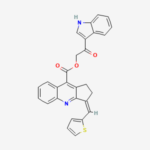 molecular formula C28H20N2O3S B7658302 [2-(1H-indol-3-yl)-2-oxoethyl] (3Z)-3-(thiophen-2-ylmethylidene)-1,2-dihydrocyclopenta[b]quinoline-9-carboxylate 