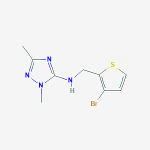 molecular formula C9H11BrN4S B7658309 N-[(3-bromothiophen-2-yl)methyl]-2,5-dimethyl-1,2,4-triazol-3-amine 