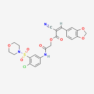 [2-(4-chloro-3-morpholin-4-ylsulfonylanilino)-2-oxoethyl] (Z)-3-(1,3-benzodioxol-5-yl)-2-cyanoprop-2-enoate