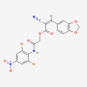 [2-(2,6-dibromo-4-nitroanilino)-2-oxoethyl] (Z)-3-(1,3-benzodioxol-5-yl)-2-cyanoprop-2-enoate