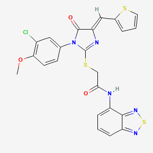 N-(2,1,3-benzothiadiazol-4-yl)-2-[(4Z)-1-(3-chloro-4-methoxyphenyl)-5-oxo-4-(thiophen-2-ylmethylidene)imidazol-2-yl]sulfanylacetamide