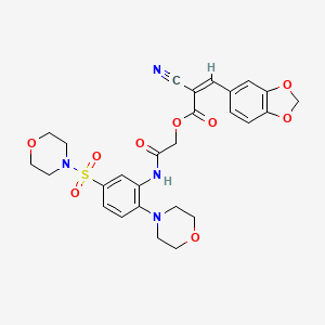 [2-(2-morpholin-4-yl-5-morpholin-4-ylsulfonylanilino)-2-oxoethyl] (Z)-3-(1,3-benzodioxol-5-yl)-2-cyanoprop-2-enoate