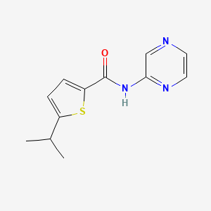 molecular formula C12H13N3OS B7658386 5-propan-2-yl-N-pyrazin-2-ylthiophene-2-carboxamide 