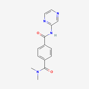 4-N,4-N-dimethyl-1-N-pyrazin-2-ylbenzene-1,4-dicarboxamide