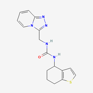 molecular formula C16H17N5OS B7658409 1-(4,5,6,7-Tetrahydro-1-benzothiophen-4-yl)-3-([1,2,4]triazolo[4,3-a]pyridin-3-ylmethyl)urea 