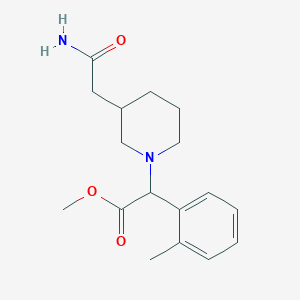 molecular formula C17H24N2O3 B7658424 Methyl 2-[3-(2-amino-2-oxoethyl)piperidin-1-yl]-2-(2-methylphenyl)acetate 