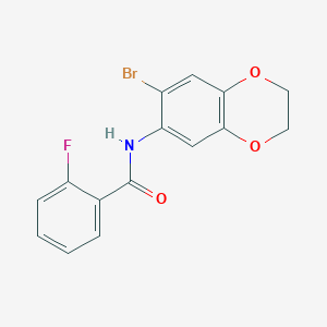 N-(6-bromo-2,3-dihydro-1,4-benzodioxin-7-yl)-2-fluorobenzamide