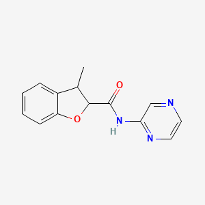 molecular formula C14H13N3O2 B7658442 3-methyl-N-pyrazin-2-yl-2,3-dihydro-1-benzofuran-2-carboxamide 