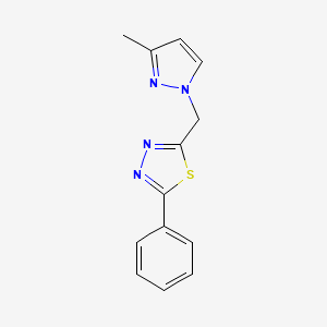 2-[(3-Methylpyrazol-1-yl)methyl]-5-phenyl-1,3,4-thiadiazole