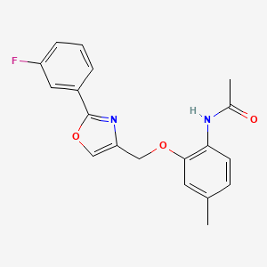 molecular formula C19H17FN2O3 B7658505 N-[2-[[2-(3-fluorophenyl)-1,3-oxazol-4-yl]methoxy]-4-methylphenyl]acetamide 