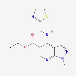 Ethyl 1-methyl-4-(1,3-thiazol-2-ylmethylamino)pyrazolo[3,4-b]pyridine-5-carboxylate