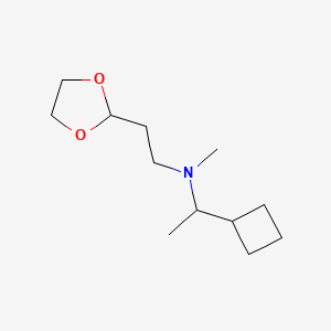 molecular formula C12H23NO2 B7658559 1-cyclobutyl-N-[2-(1,3-dioxolan-2-yl)ethyl]-N-methylethanamine 