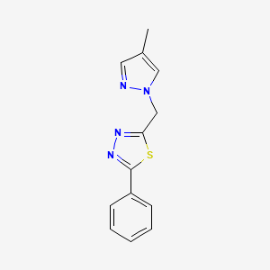 2-[(4-Methylpyrazol-1-yl)methyl]-5-phenyl-1,3,4-thiadiazole