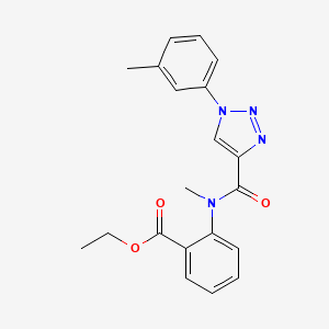 Ethyl 2-[methyl-[1-(3-methylphenyl)triazole-4-carbonyl]amino]benzoate