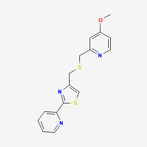 4-[(4-Methoxypyridin-2-yl)methylsulfanylmethyl]-2-pyridin-2-yl-1,3-thiazole