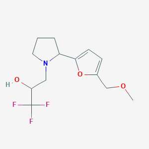 molecular formula C13H18F3NO3 B7658604 1,1,1-Trifluoro-3-[2-[5-(methoxymethyl)furan-2-yl]pyrrolidin-1-yl]propan-2-ol 