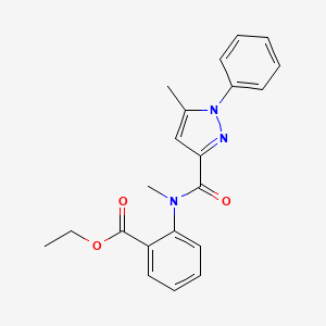 Ethyl 2-[methyl-(5-methyl-1-phenylpyrazole-3-carbonyl)amino]benzoate